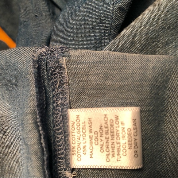 LOFT Softened Peasant Denim Top Blouse - Picture 5 of 5